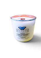 Halo candle label view on white background